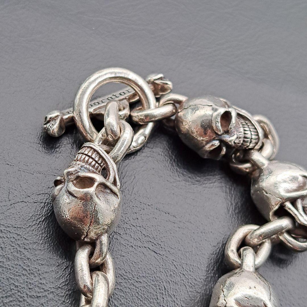 ブレスレット バングル スカル ５スカル 髑髏 ドクロ シルバー