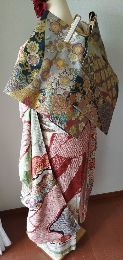 ゆうこ様　424.総絞り　振袖と袋帯の２点セット 正絹　フルセット　成人式