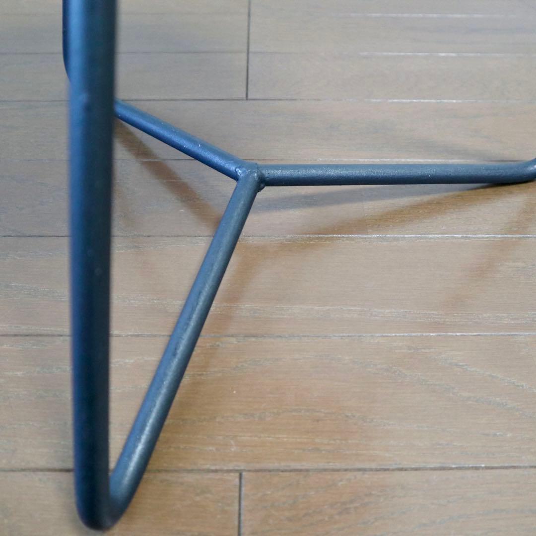 アイアンスツール　本革　ブラック　張座