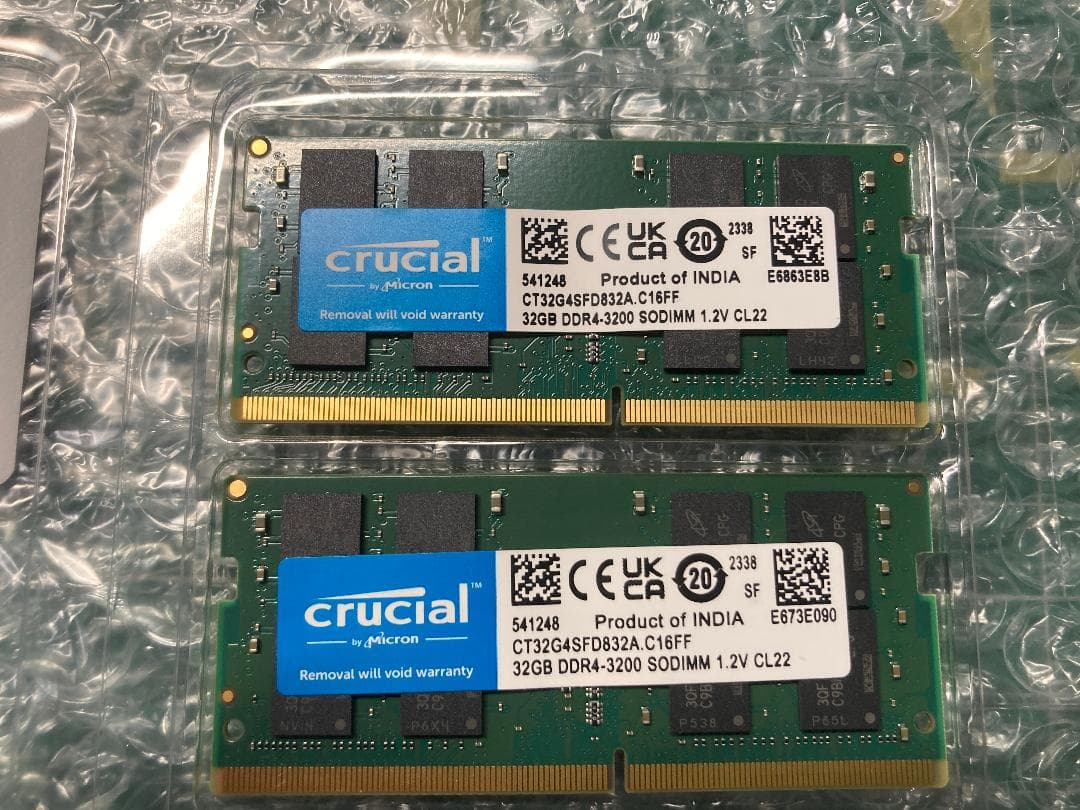 Crucial DDR4 3200 64GB (32GB 2枚) メモリー