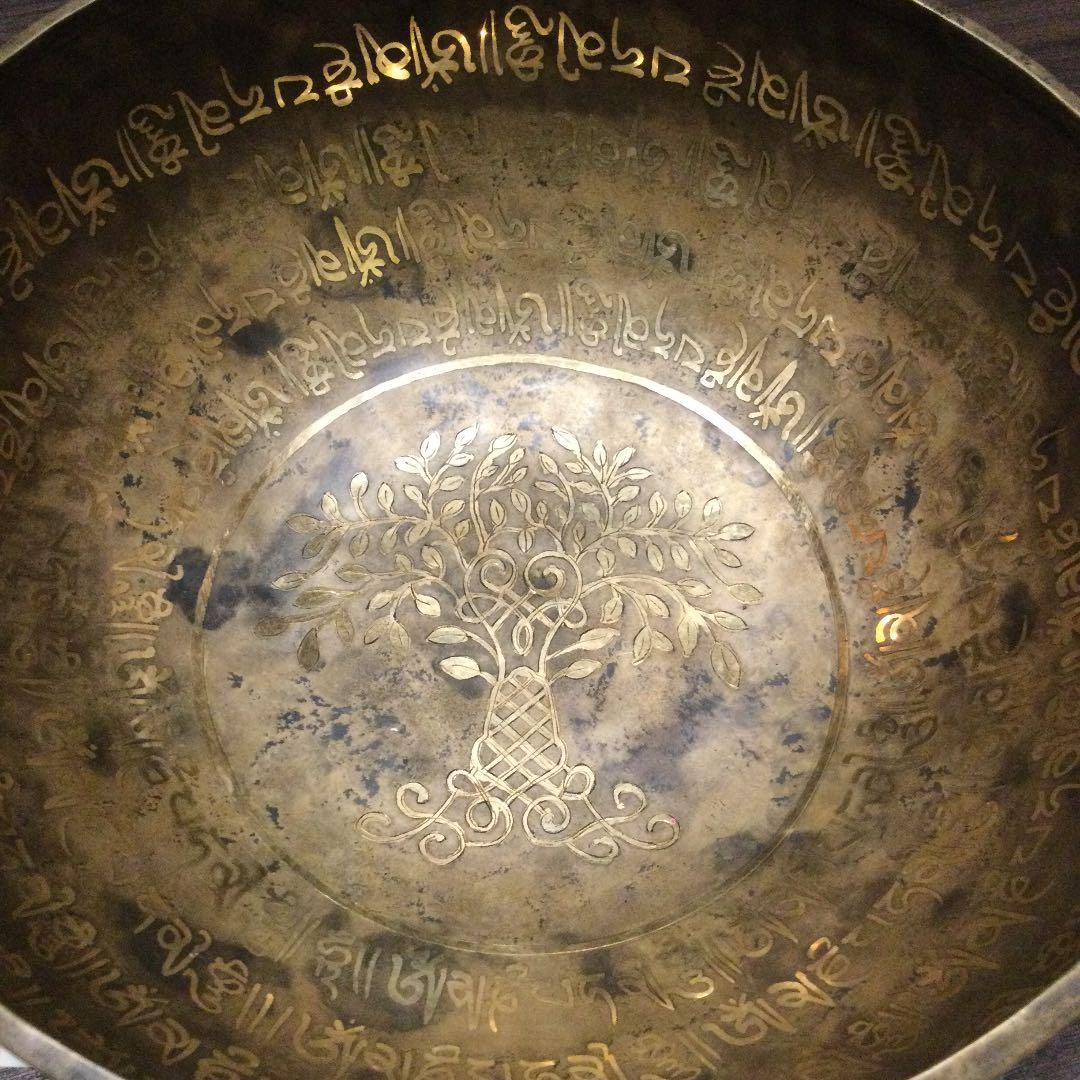 菩提樹　オールド シンギングボウル　チベット産 no6 アンティーク33.5cm