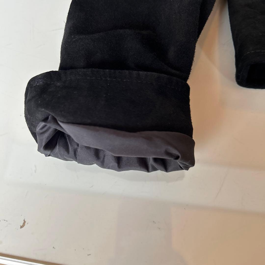 EMMETIブラックスエード シングルライダースジャケット