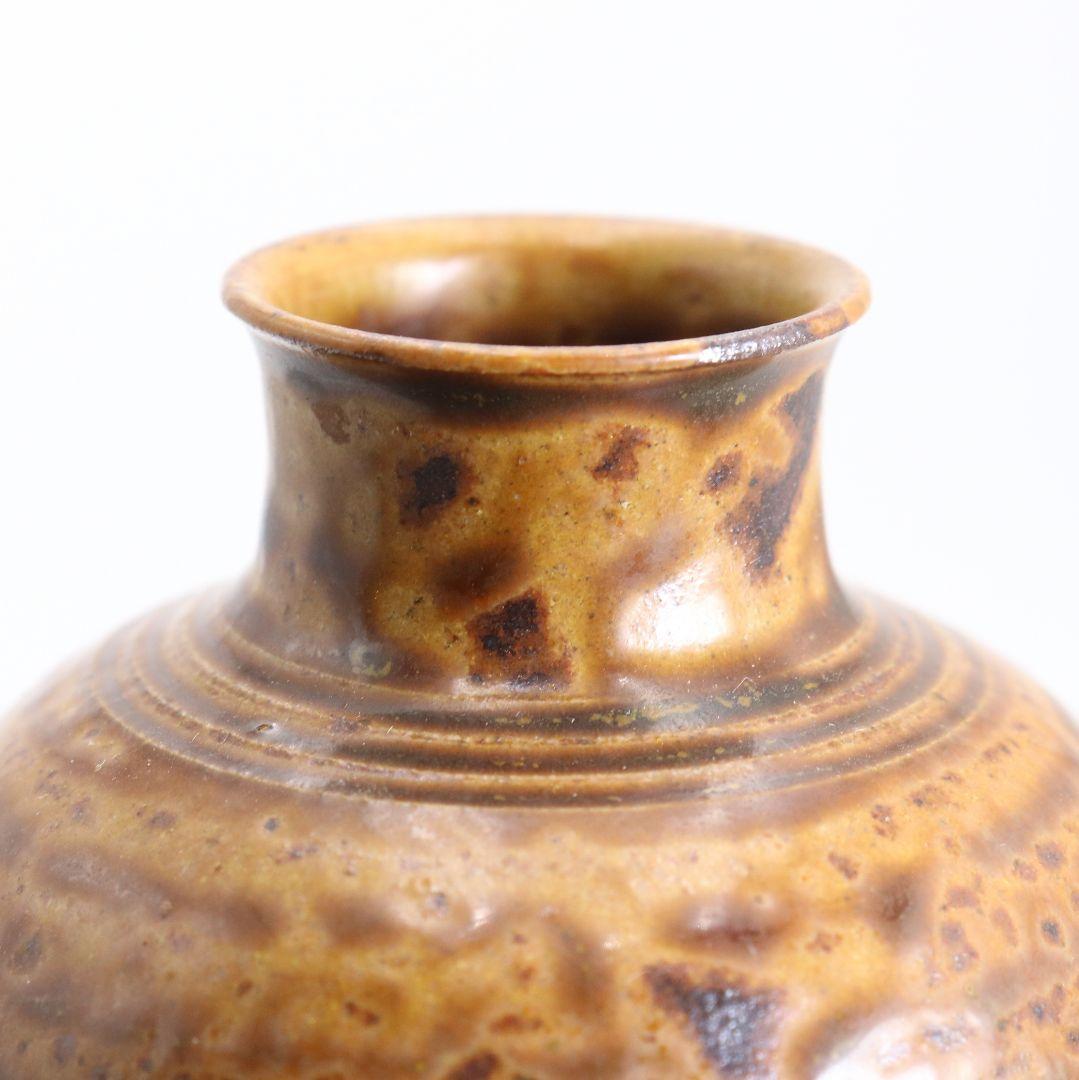 笹田仁史作 唐物大名物 利休丸壷写 茶入 藤種緞子仕覆付 茶道具　V905