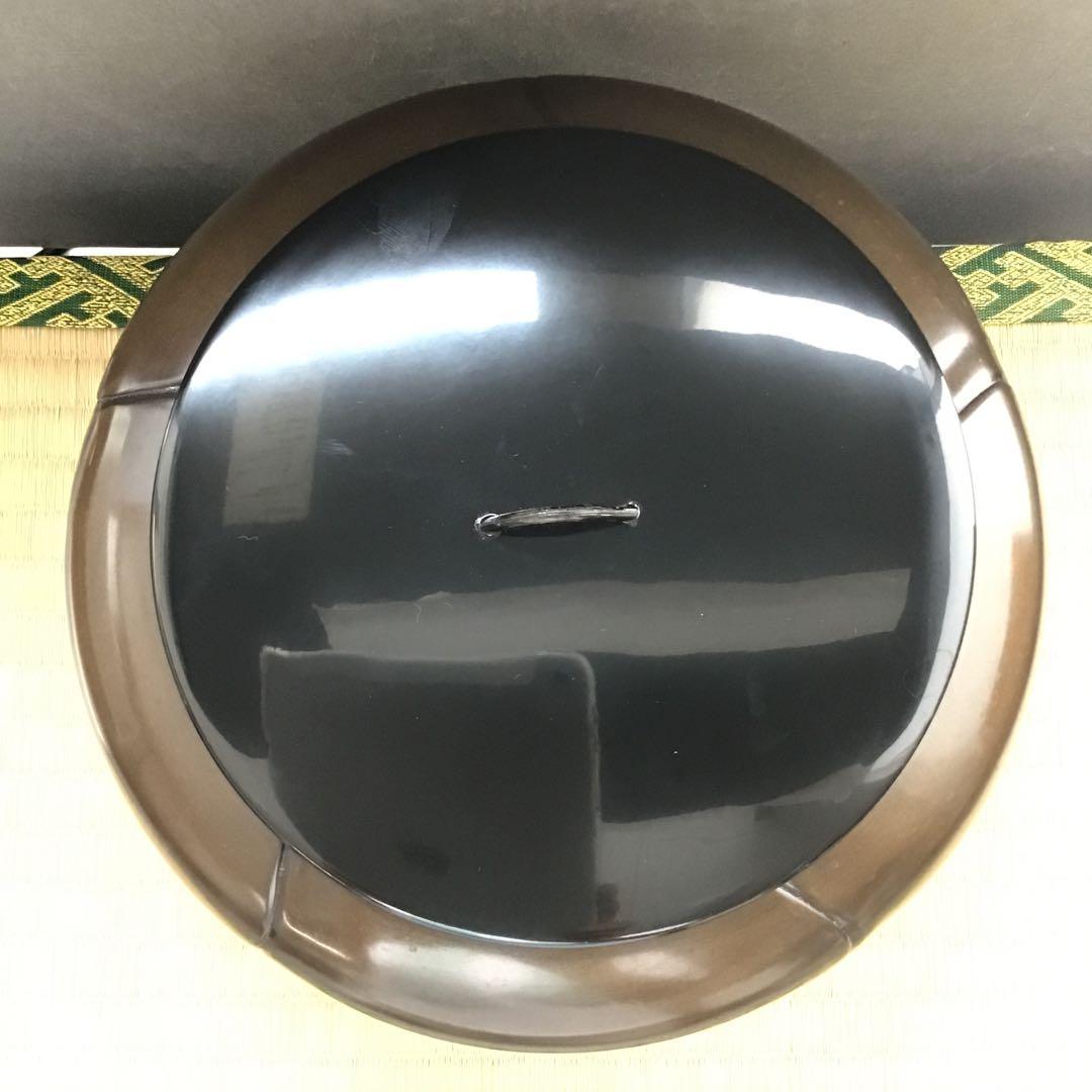 茶道具　水指　捻子梅水指(金属製)塗の蓋付　駒方米山作　共箱　紙箱　S246MS