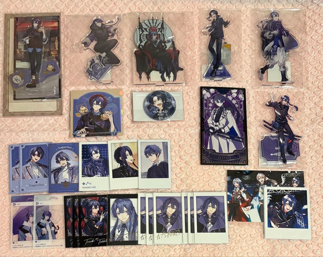 にじさんじ 長尾景 アクスタ チェキ サイン 箔押し 缶バッジ アルカナカード