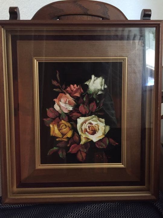 油絵 納屋修平 真作 バラ