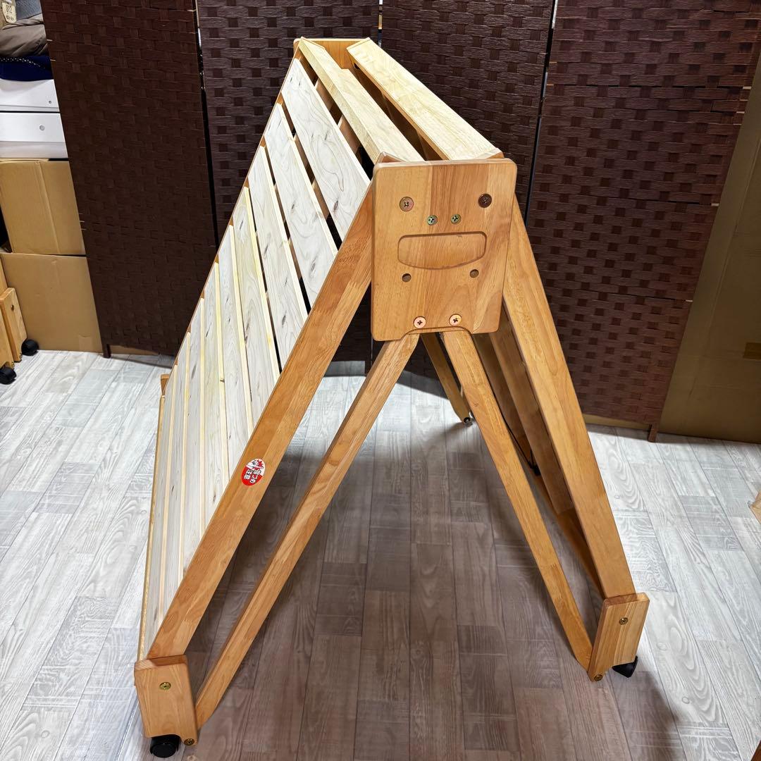 中居木工 折りたたみスノコベッド シングルサイズ　天然木