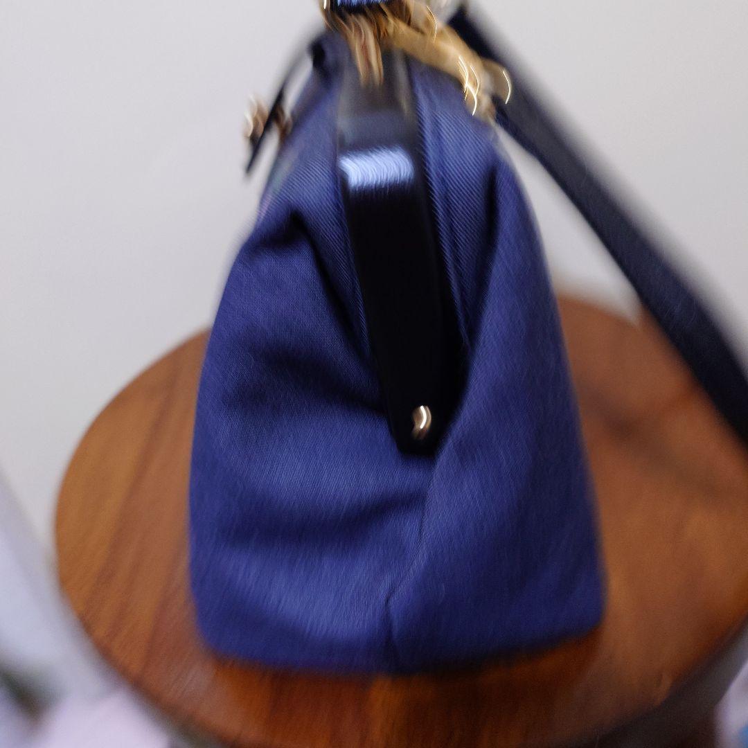 花柄友禅染め ネイビー 和装用バッグ 中型