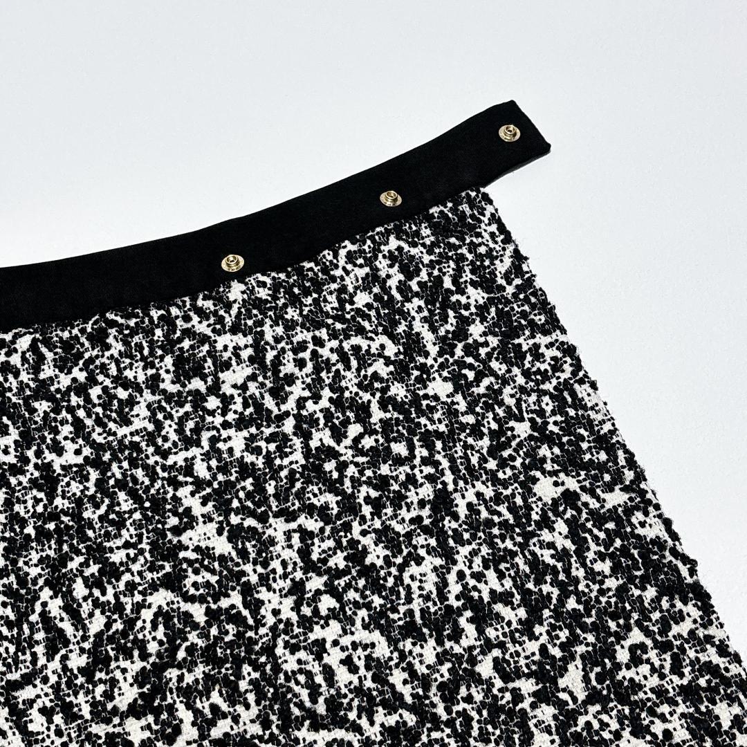 定価104,500円✨美品 ドゥロワー ジャガードラップスカート 高級感 白黒