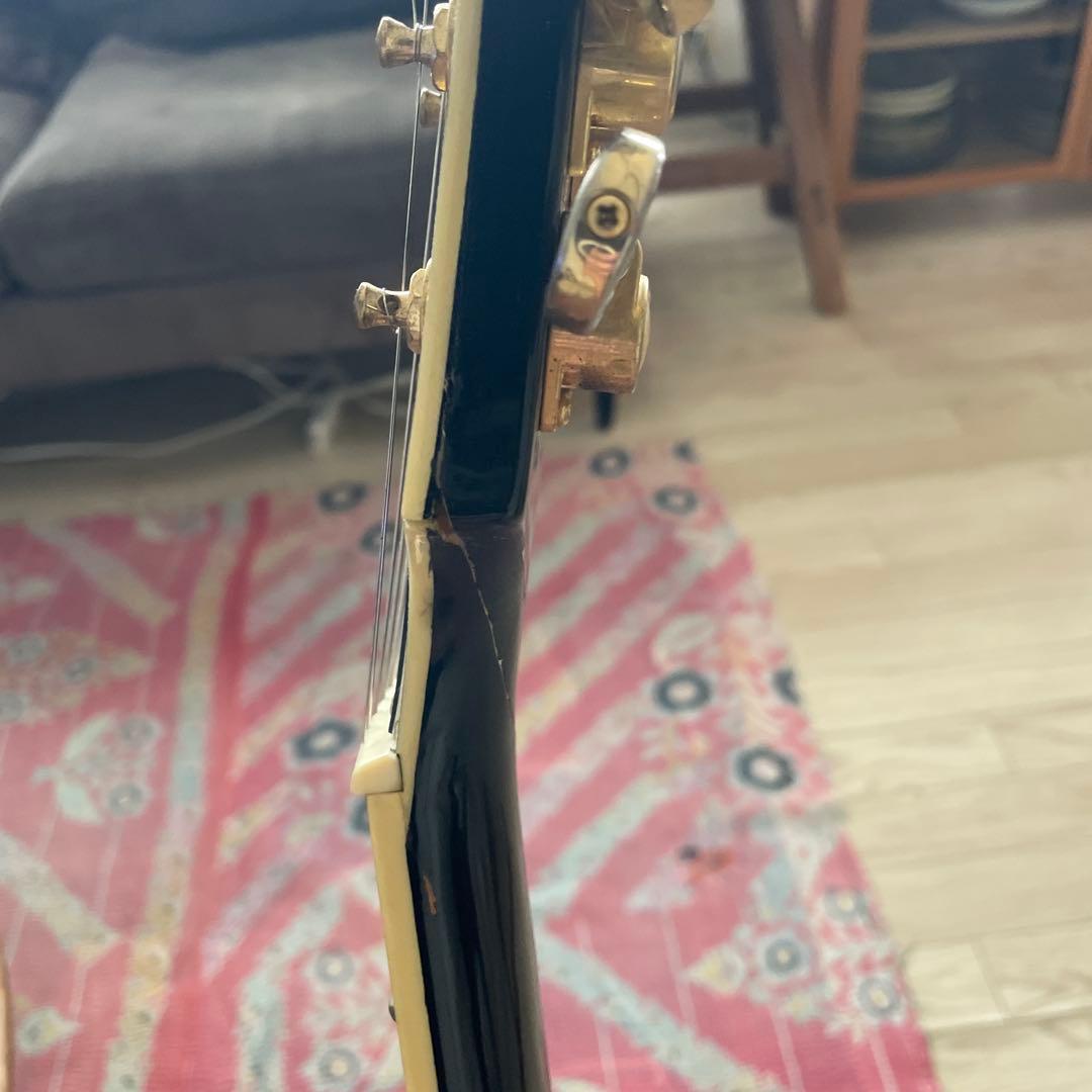 エピフォン　レスポールカスタム ブラック　ネック折れ補修あり