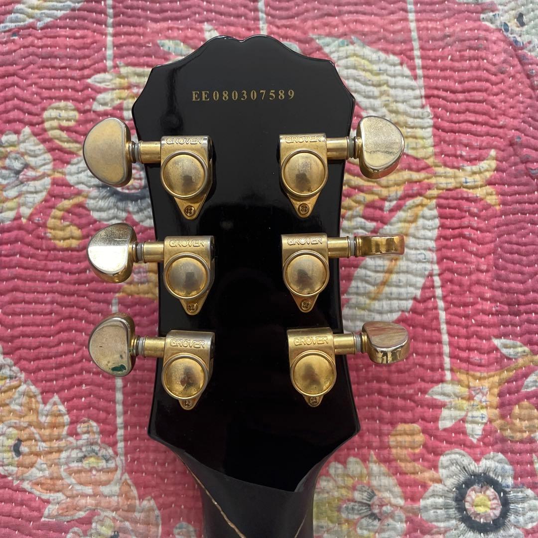 エピフォン　レスポールカスタム ブラック　ネック折れ補修あり