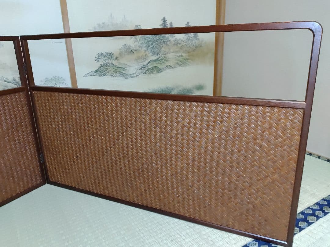 茶道具 風炉屏風先 利休梅 裏網代 両面使い 上透かし 箱付き 送料無料