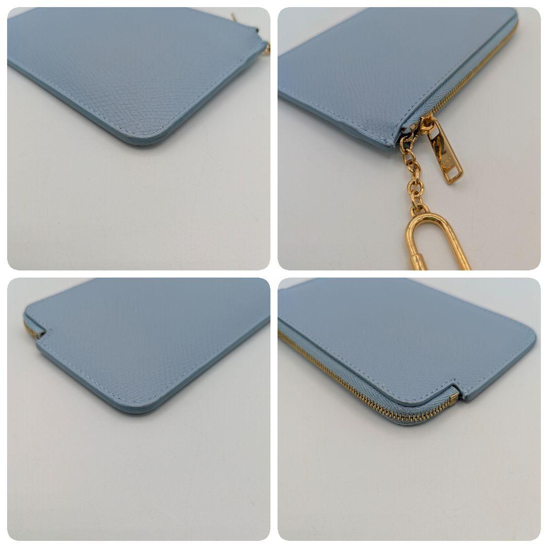 CELINE セリーヌ ライトブルー レザー ケース