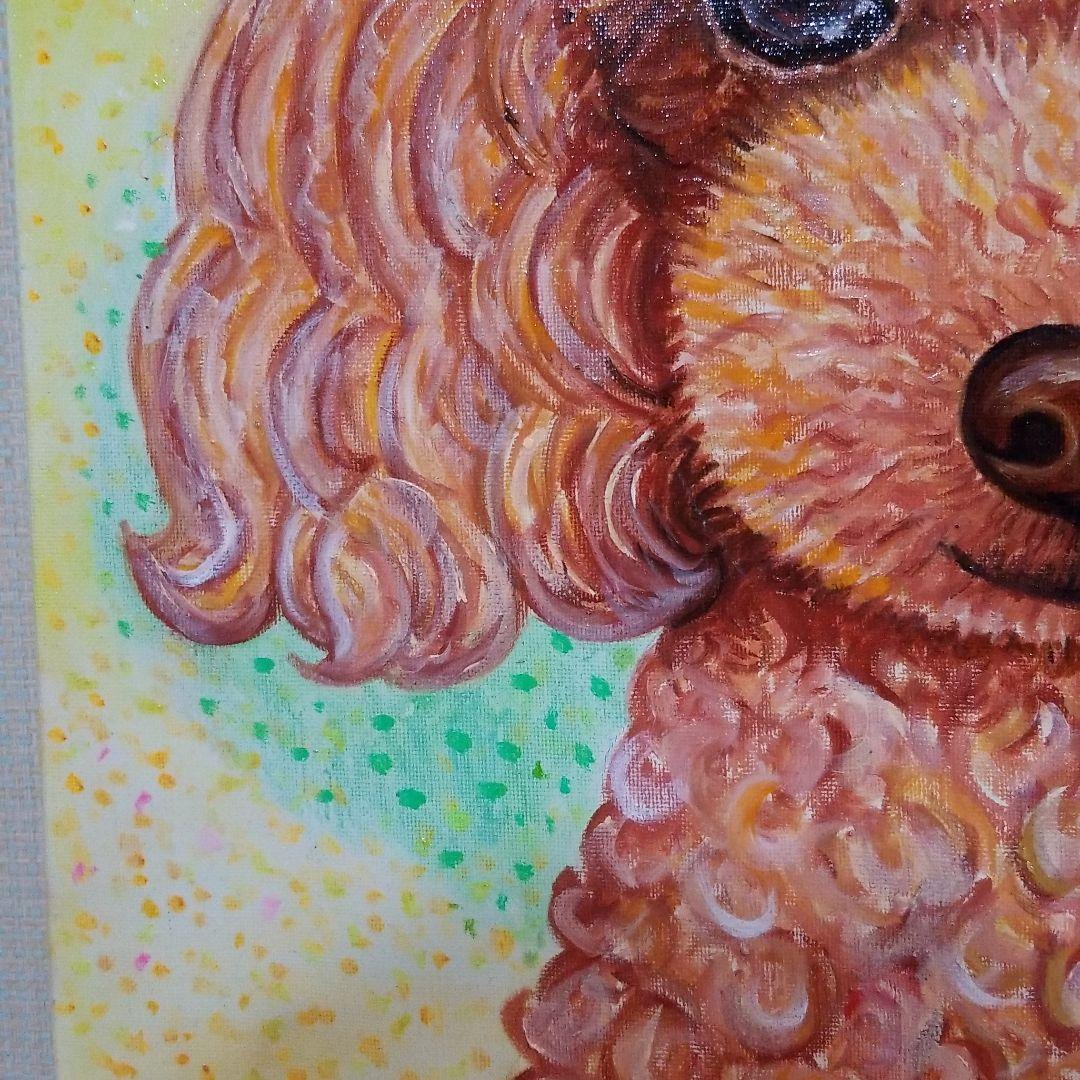 油絵　ハッサン　花冠のかわいいモモちゃん