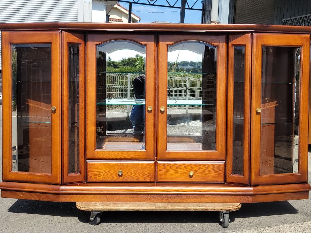 さやか 三陽家具工業 アドリア S-6 木製キャビネット 飾り棚 照明付き