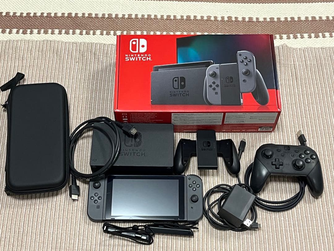 Nintendo Switch 本体 グレー Joy-Con 純正プロコンセット