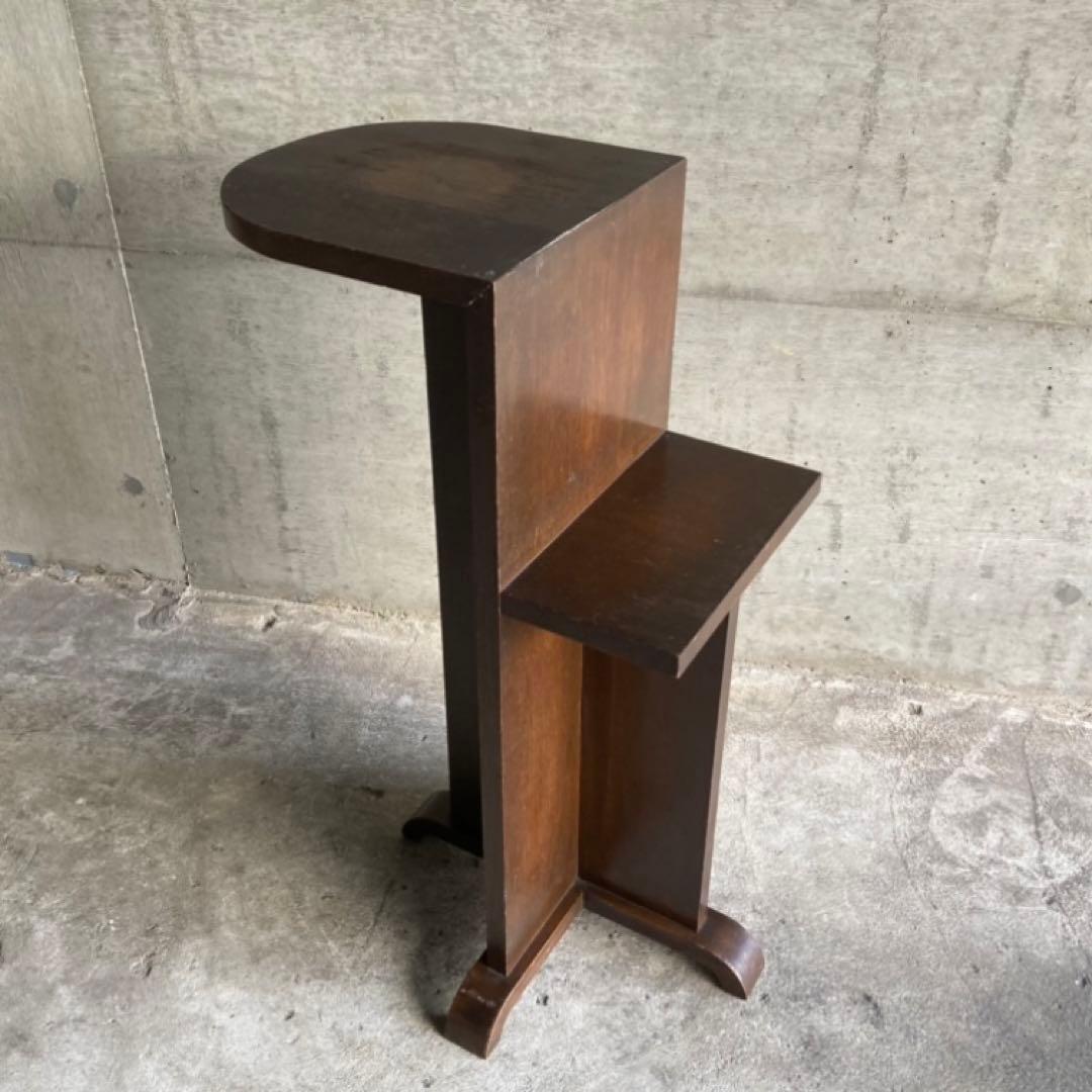 古い味のある飾り台 サイドテーブル 棚 シェルフ ラック スタンド 木製 レトロ