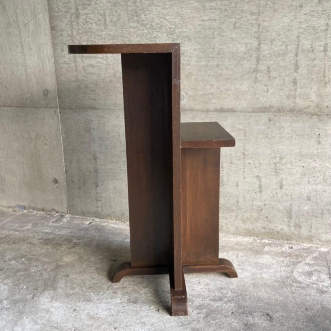 古い味のある飾り台 サイドテーブル 棚 シェルフ ラック スタンド 木製 レトロ