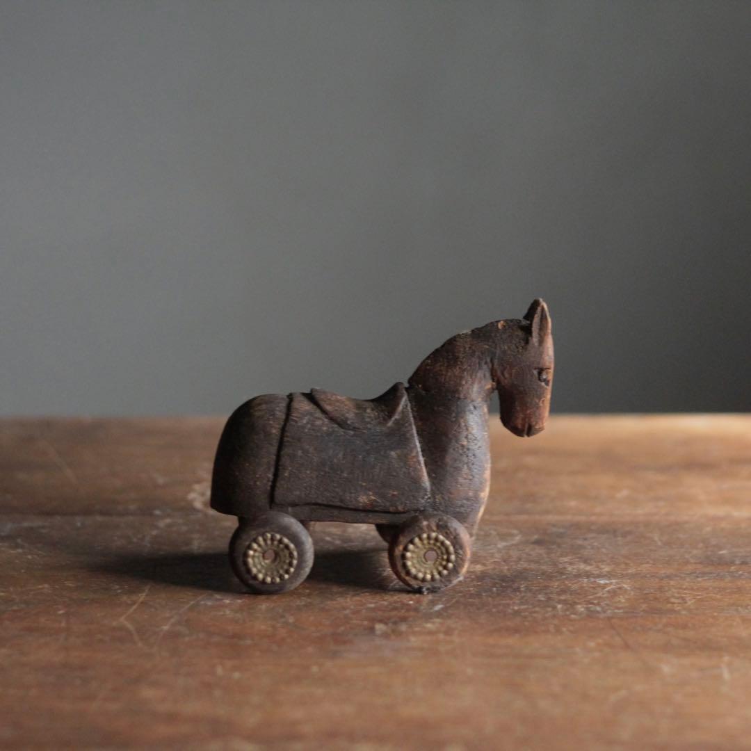 古い 木の 馬 古道具 アンティーク オブジェ ブロカント