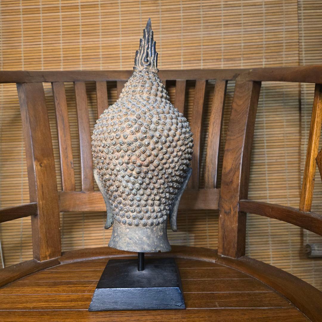 仏頭　レプリカ　タイ　スコータイ　金属製 40cm