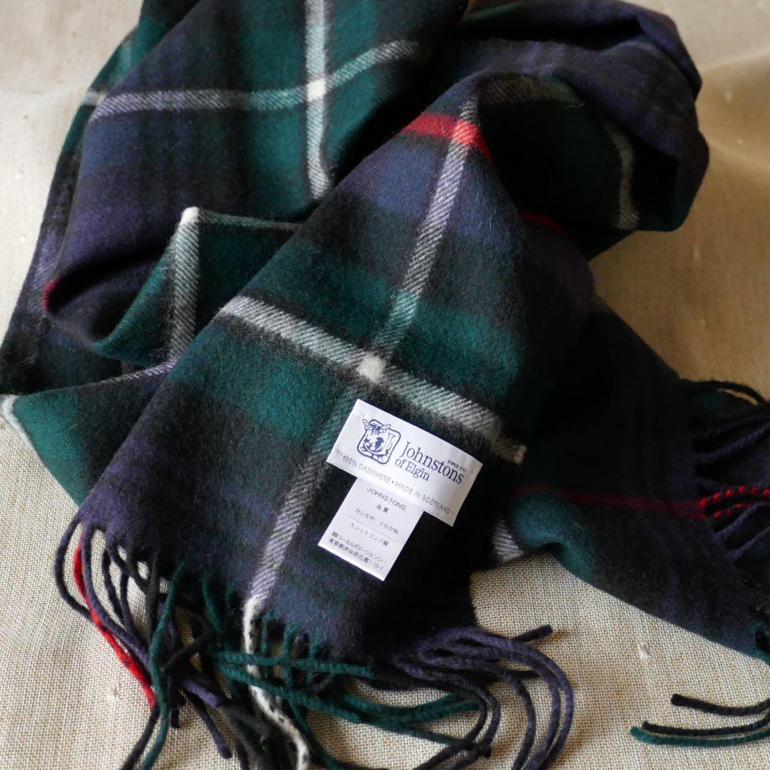 Johnstons カシミヤ タータンチェック マフラー