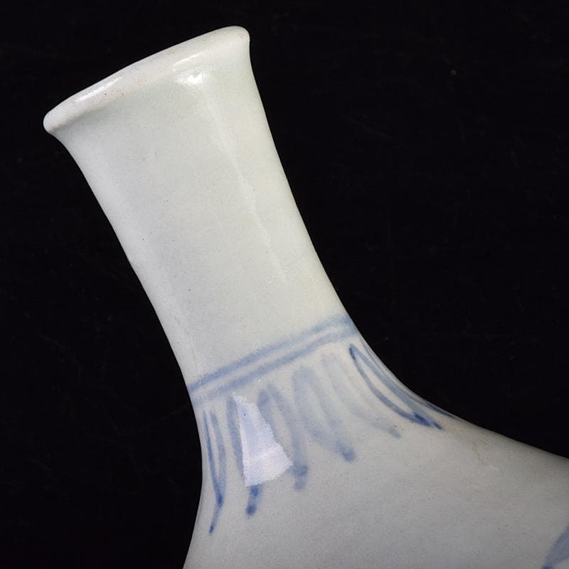 朝鮮美術　李朝　高麗白磁　辰砂染付　花文瓶　壺　M　R7653