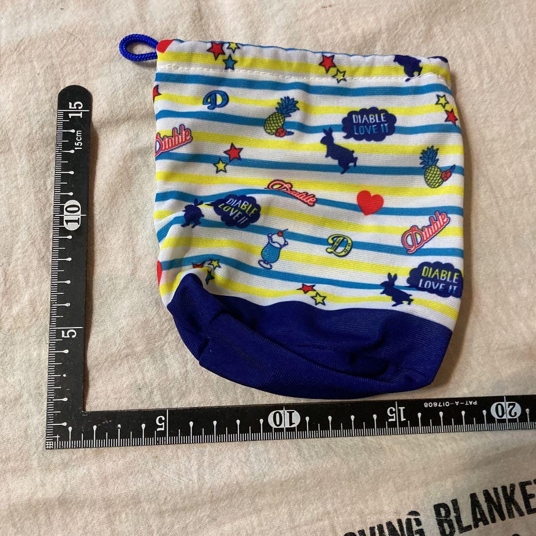 巾着　ポーチ　新品未使用　うさぎ　青系