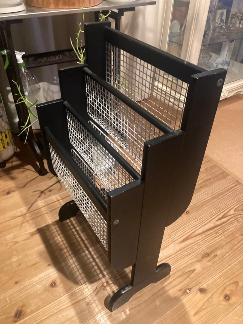 昭和レトロ　カリモク　マガジンラック レトロモダン 80-90s