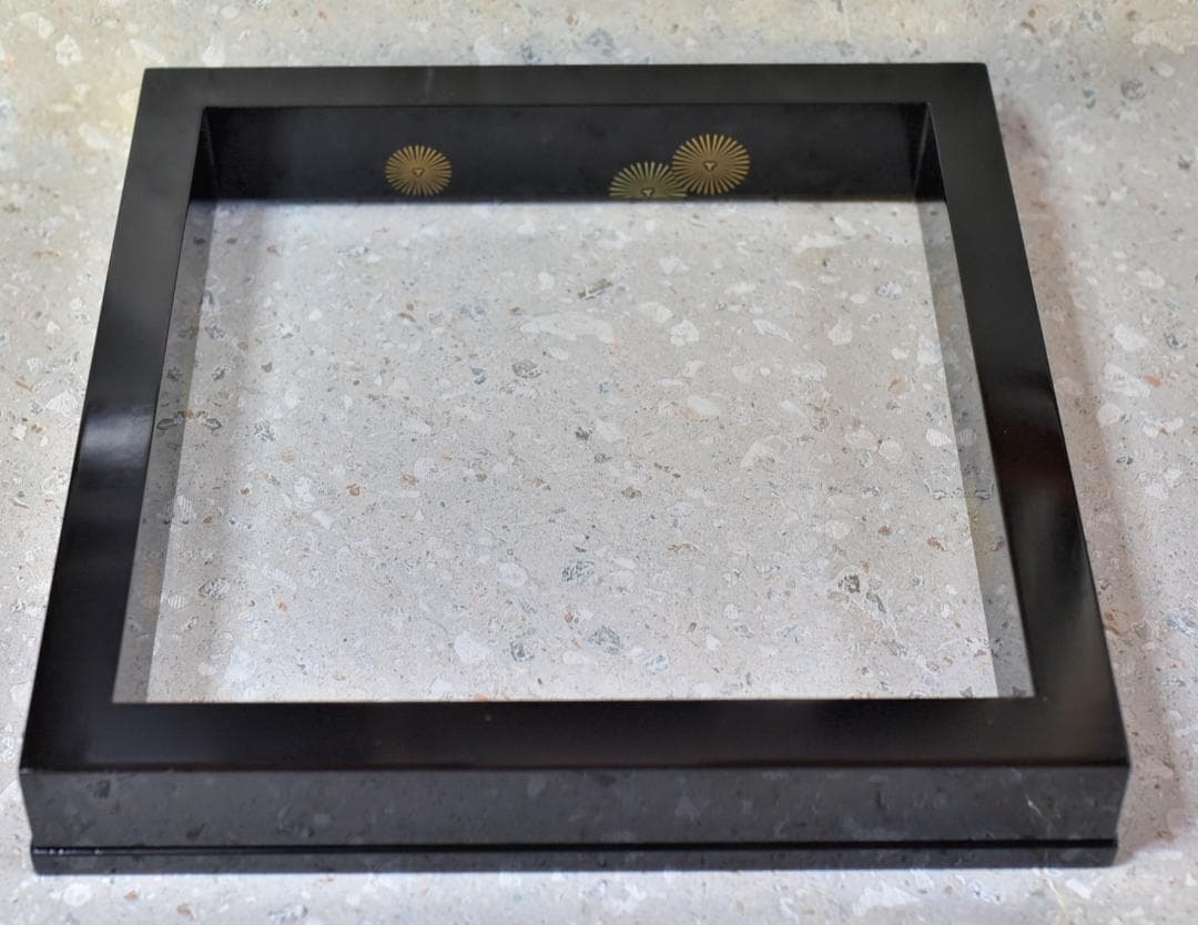 値下げ、真塗蒔絵炉縁　【極上品】お茶道具／共箱囲炉裏