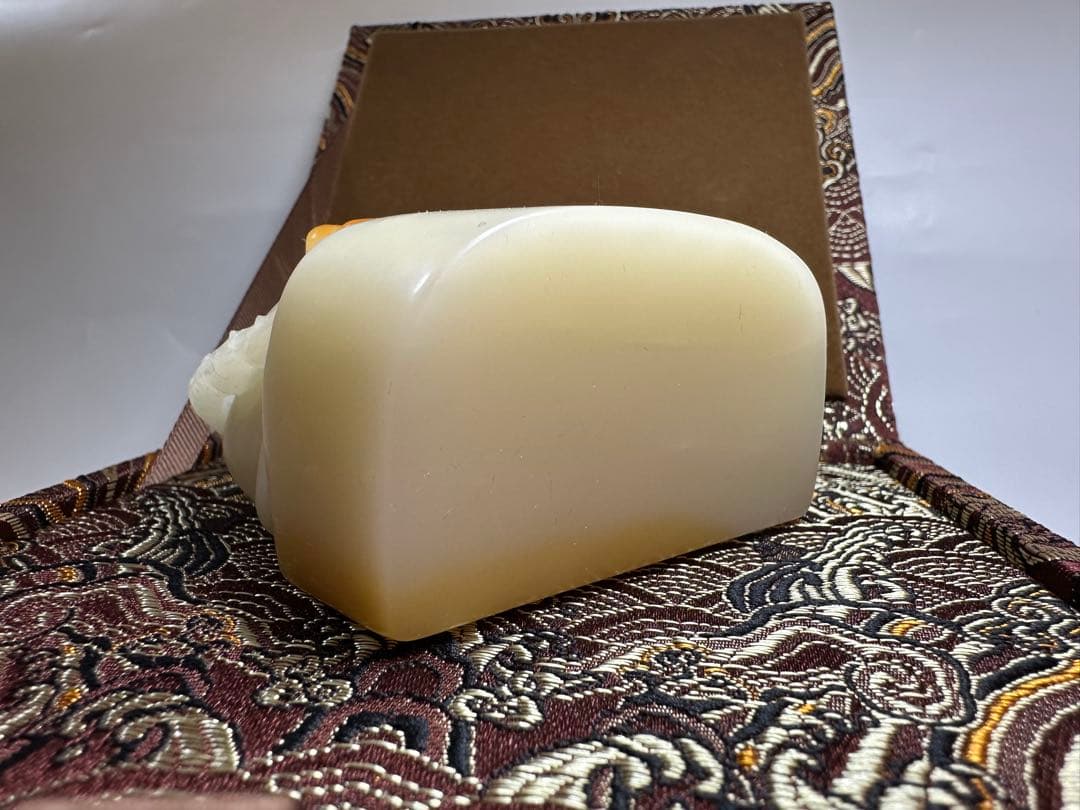 【花鳥】 蓮花　鳥　大材　美品　高級印材　篆刻　印石　寿山石　芙蓉　巧色　印材