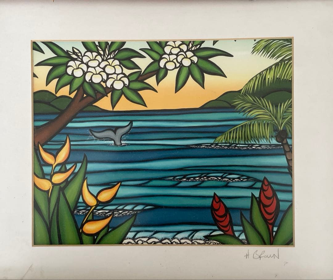 ヘザーブラウン　木製フレーム付きアート