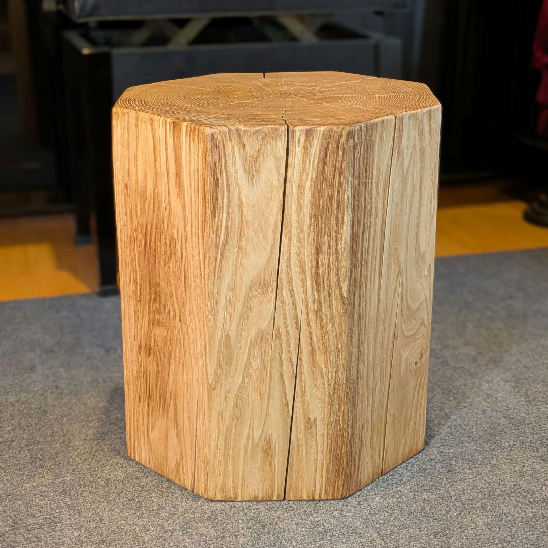 ピーナッツ様確認用　栗　八角形　天然木　椅子　スツール　高さ約41.5㎝