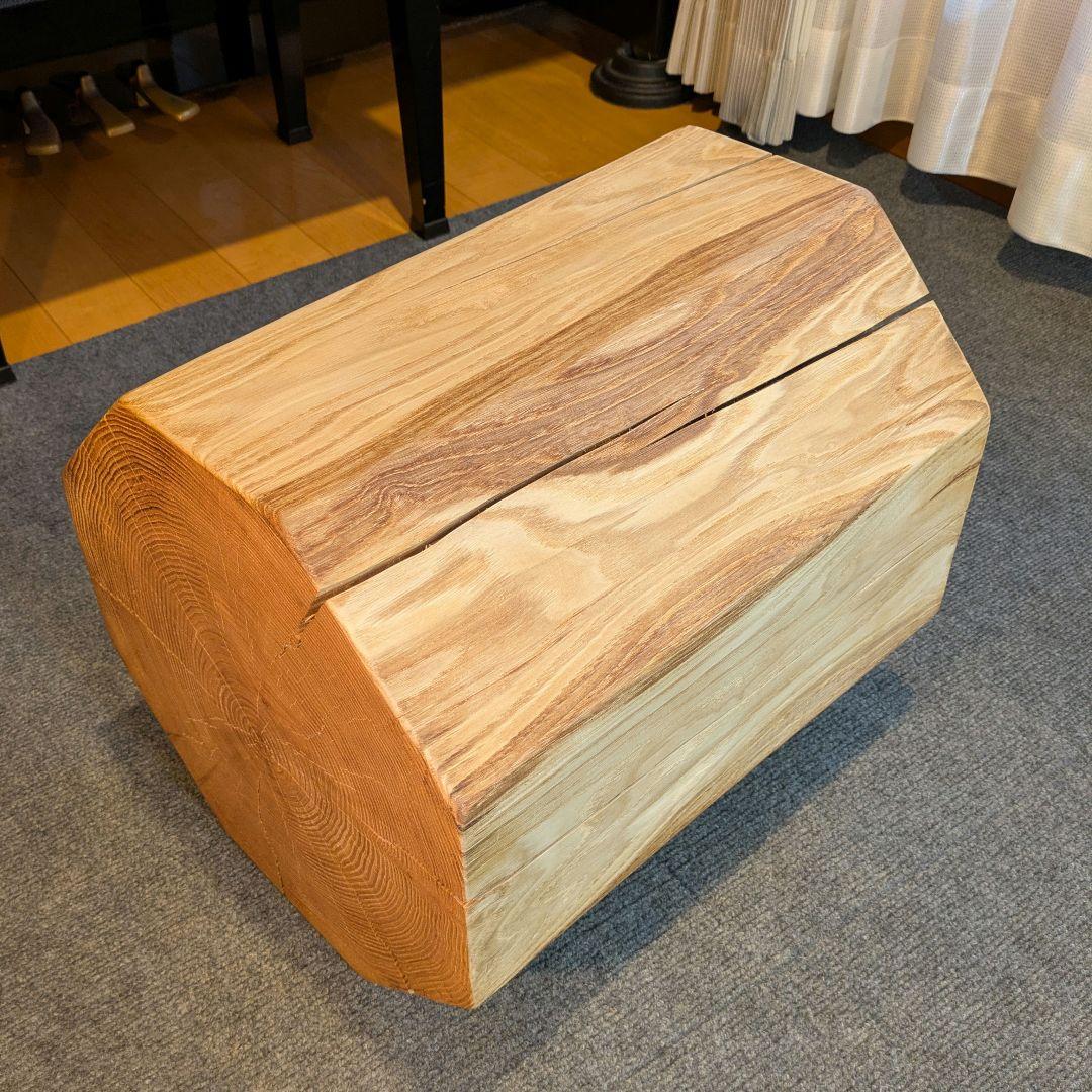 ピーナッツ様確認用　栗　八角形　天然木　椅子　スツール　高さ約41.5㎝