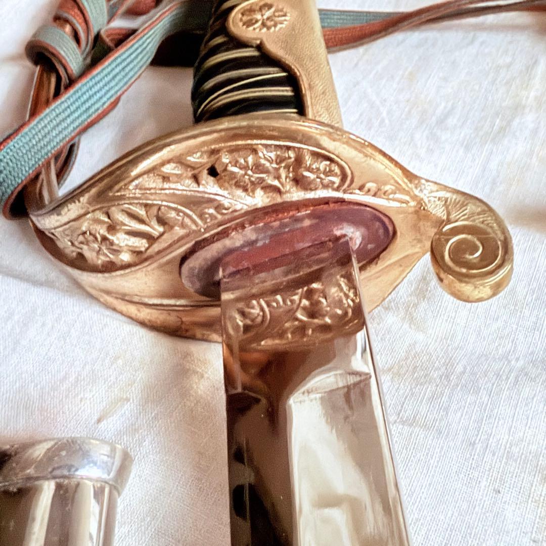 2214様感謝‼️旧日本軍名入模造刀身刀緒付指揮刀軍刀サーベル①黄袋