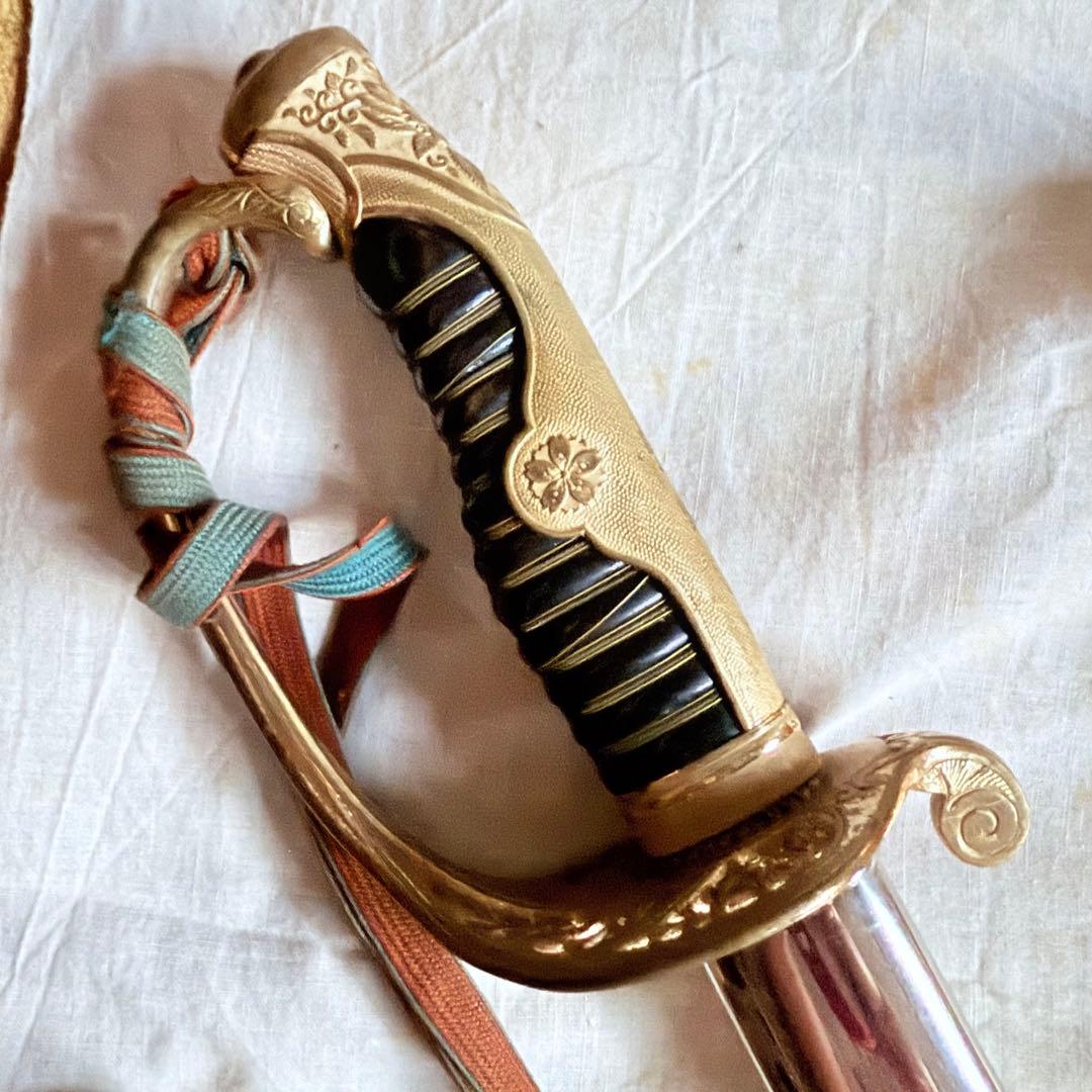 2214様感謝‼️旧日本軍名入模造刀身刀緒付指揮刀軍刀サーベル①黄袋