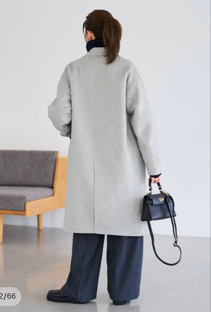 フレームワーク　SUPER160’sダブルブレストコートグレー36 ベイクルーズ