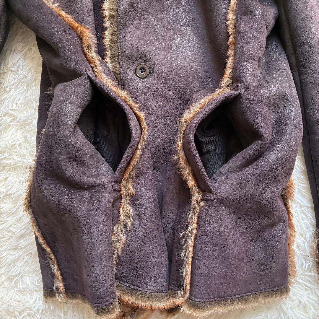 【激レア】ユーピーレノマ ムートンコート ファー 毛皮 極暖 LL 大きいサイズ