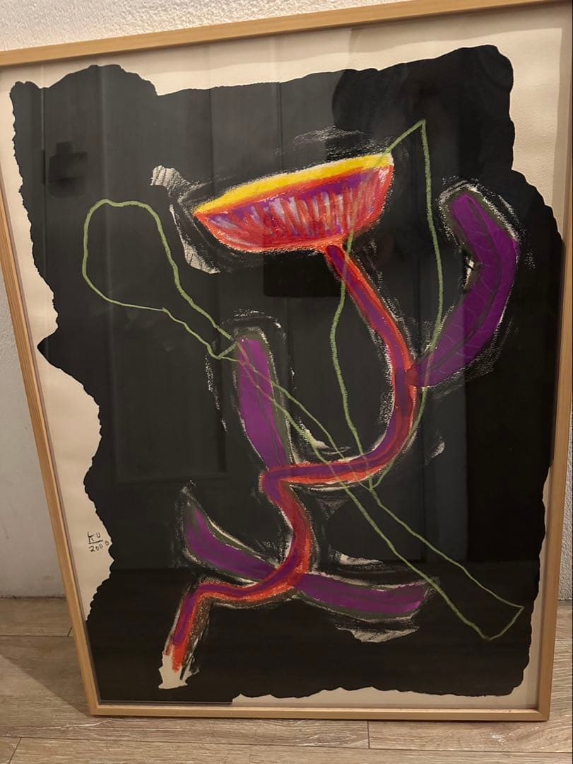 ミミミ　黒田征太郎 横60縦80木製フレーム付き