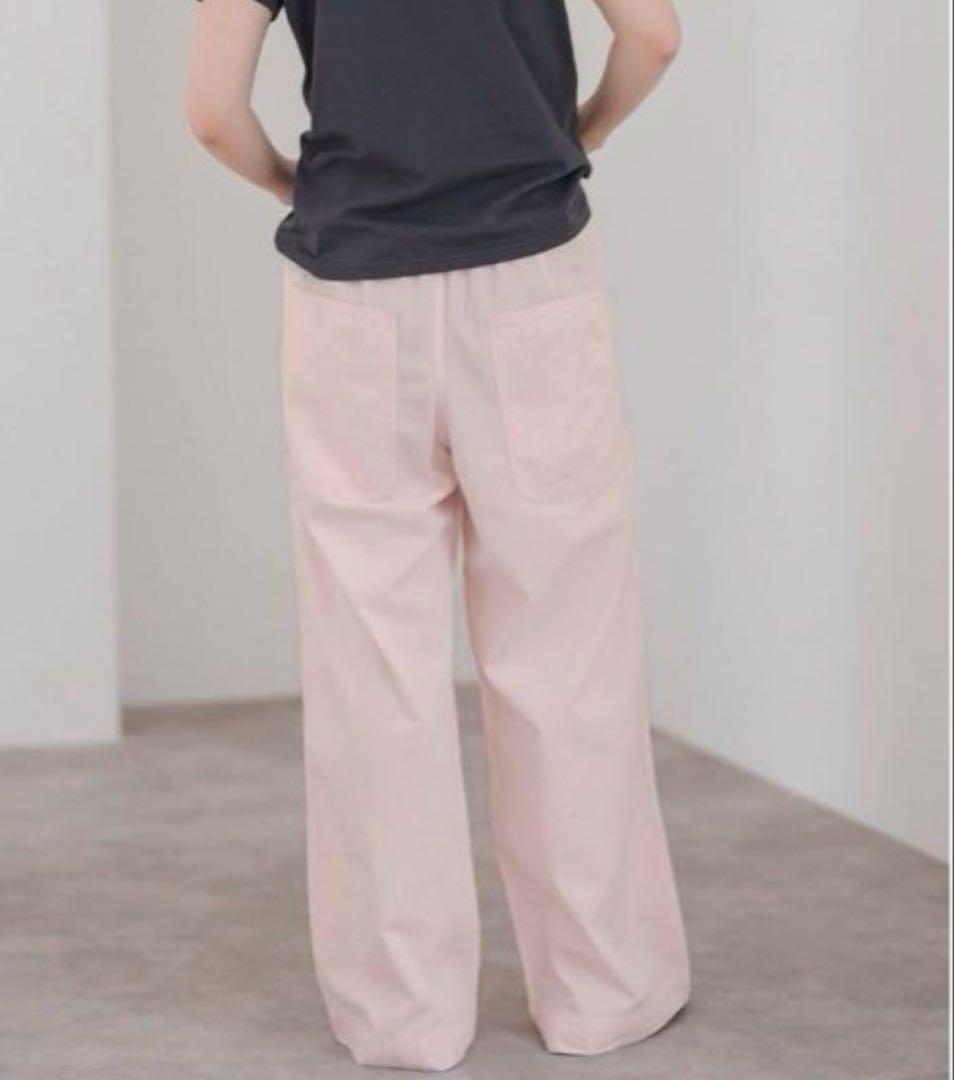 【値下げ】新品　Spick & Span ピンク ワイドパンツ カラーチノパン