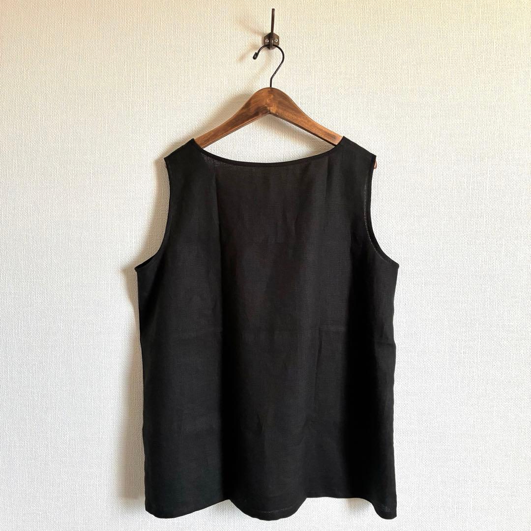 【新品】wafu ワフ リネン梨地 タンクトップ ブラック