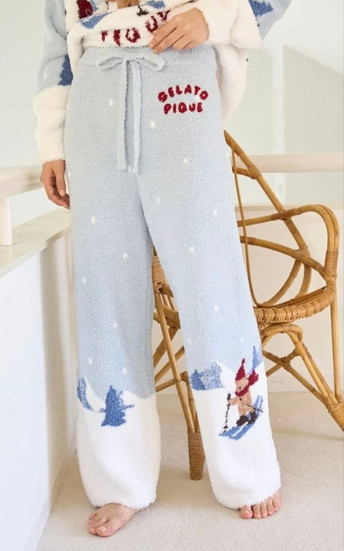 ジェラートピケ スキーベアジャガードロングパンツ