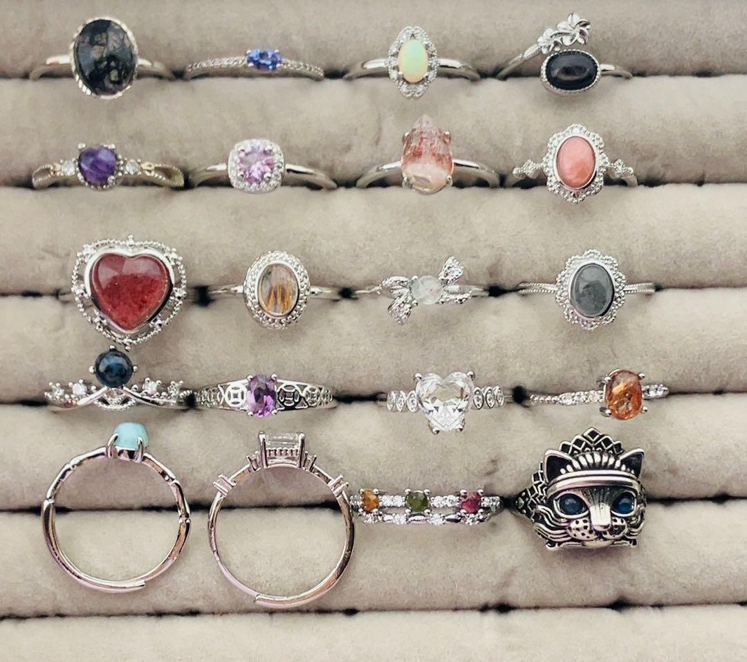 天然石　リング　指輪　まとめ売り　ブラックルチル　タンザナイト