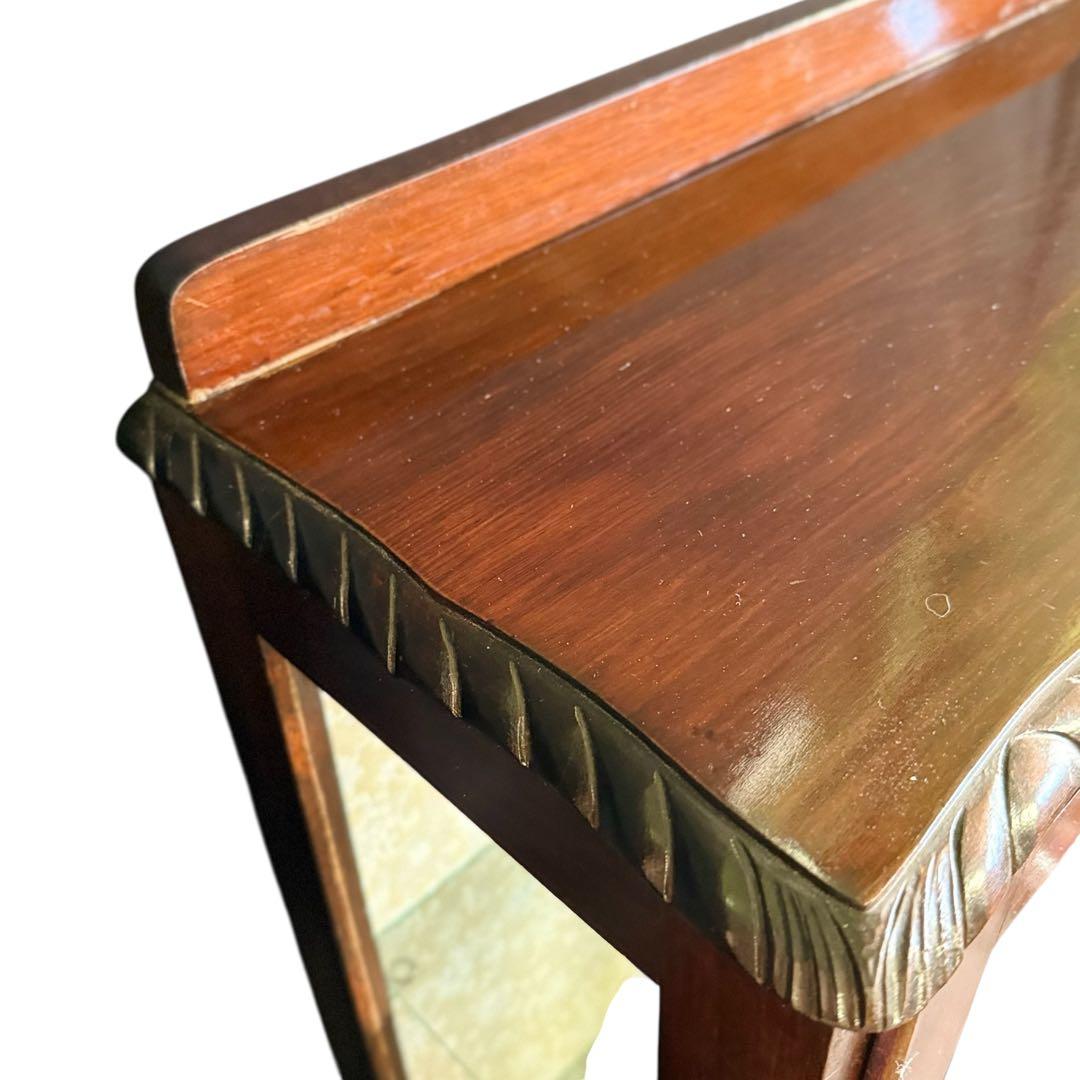 HR765 アンティーク　キュリオケース　英国　鍵付き　３面彩光　猫脚