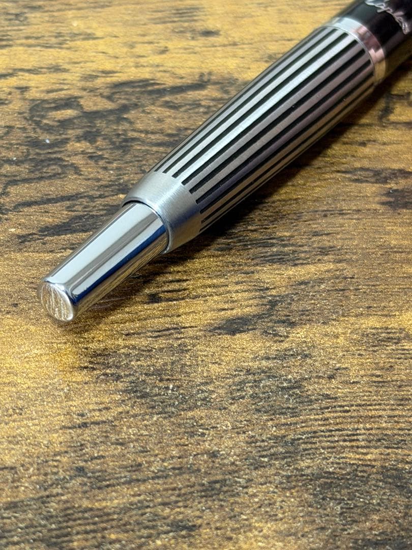 新品未使用　1971年製　キャップレス　ストライプ　14金　万年筆　細字　備品付