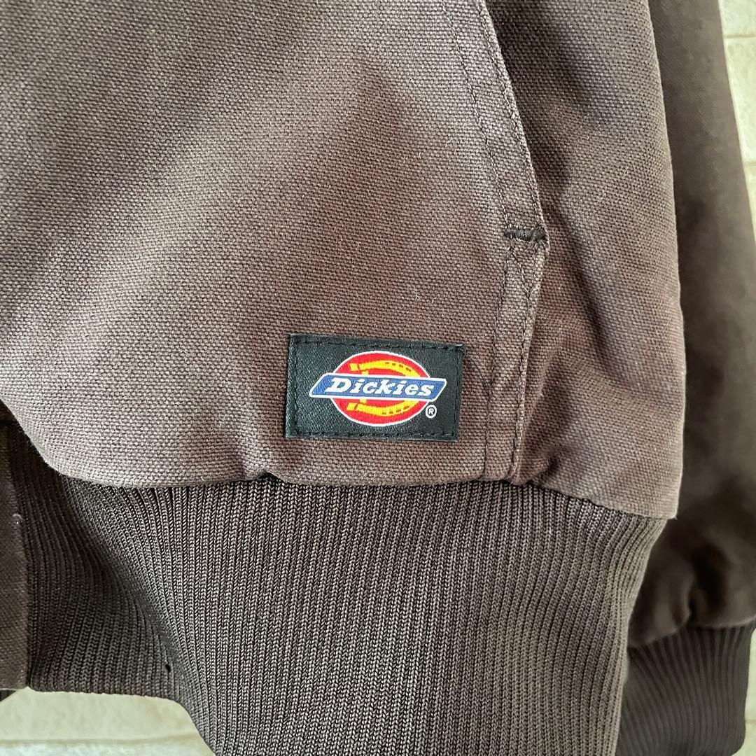 ディッキーズ アクティブジャケット 裏地フリース 刺繍ロゴ ブラウン 2XL