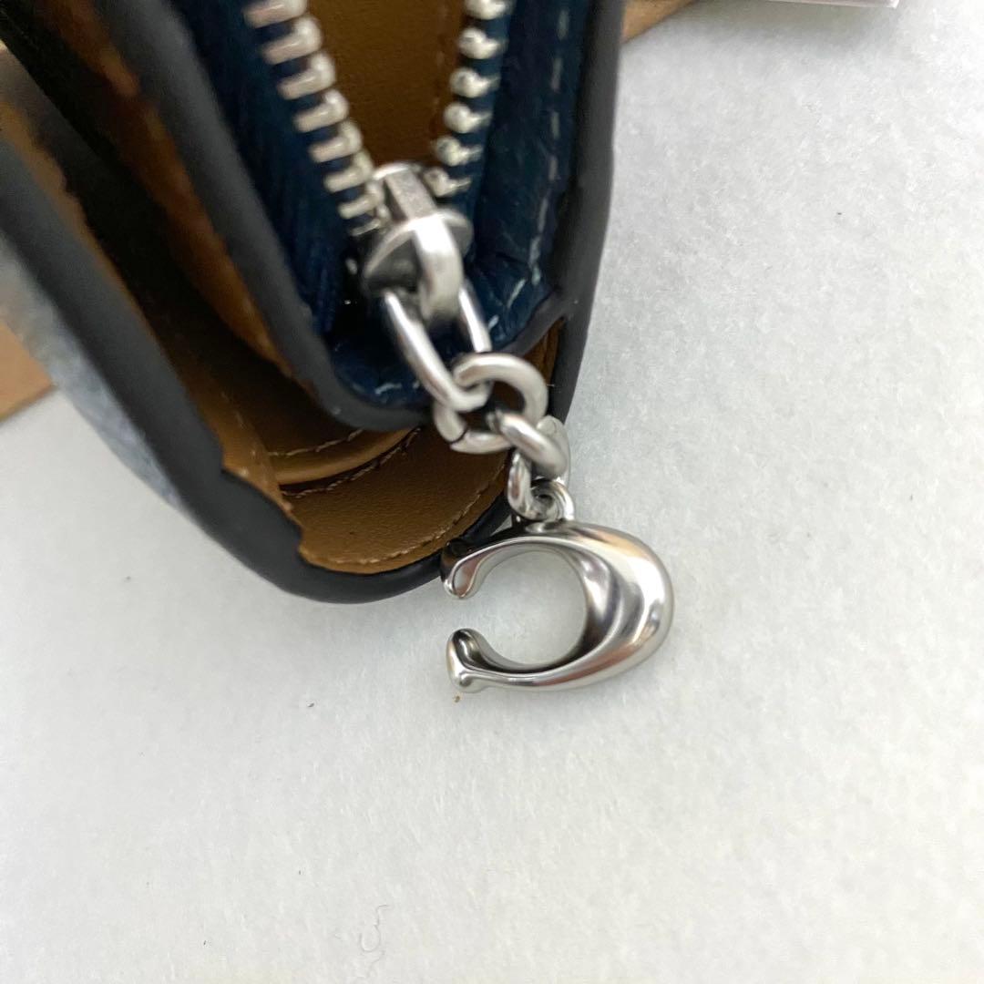 新品　正規品☆COACH(コーチ)折り財布　デニム　レザー 二つ折り財布
