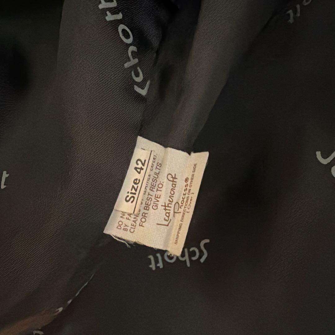 ショット　レザージャケット　シングルライダース　サイズ42 (ブラック)