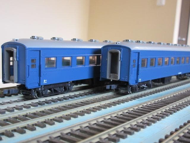 オハ35 (座席車) ブルー ２両セット　HOゲージ 室内灯装着済・未走行車