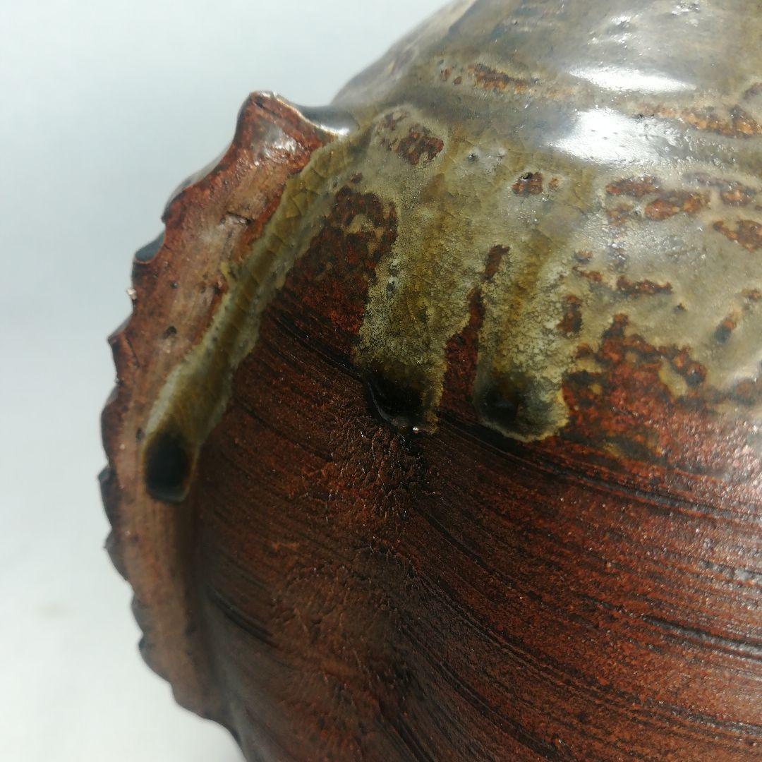 陶印あり　窯印　古備前　船虫徳利　壺　花瓶　花入　花器