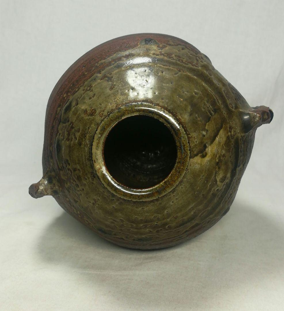 陶印あり　窯印　古備前　船虫徳利　壺　花瓶　花入　花器